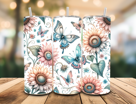 SUBLIMATION TRANSFER Sunflower & butterflies (20oz)