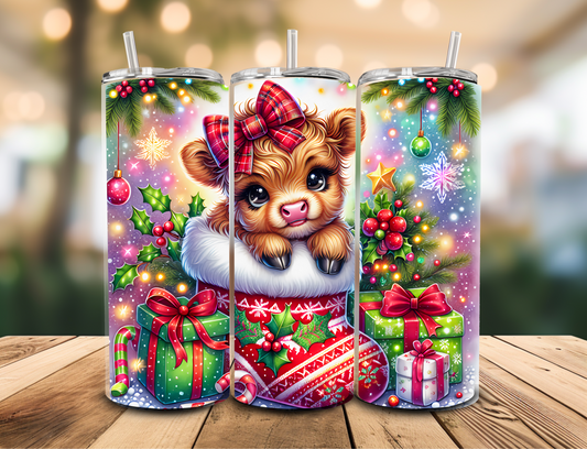 SUBLIMATION TRANSFER Xmas cow (20oz)