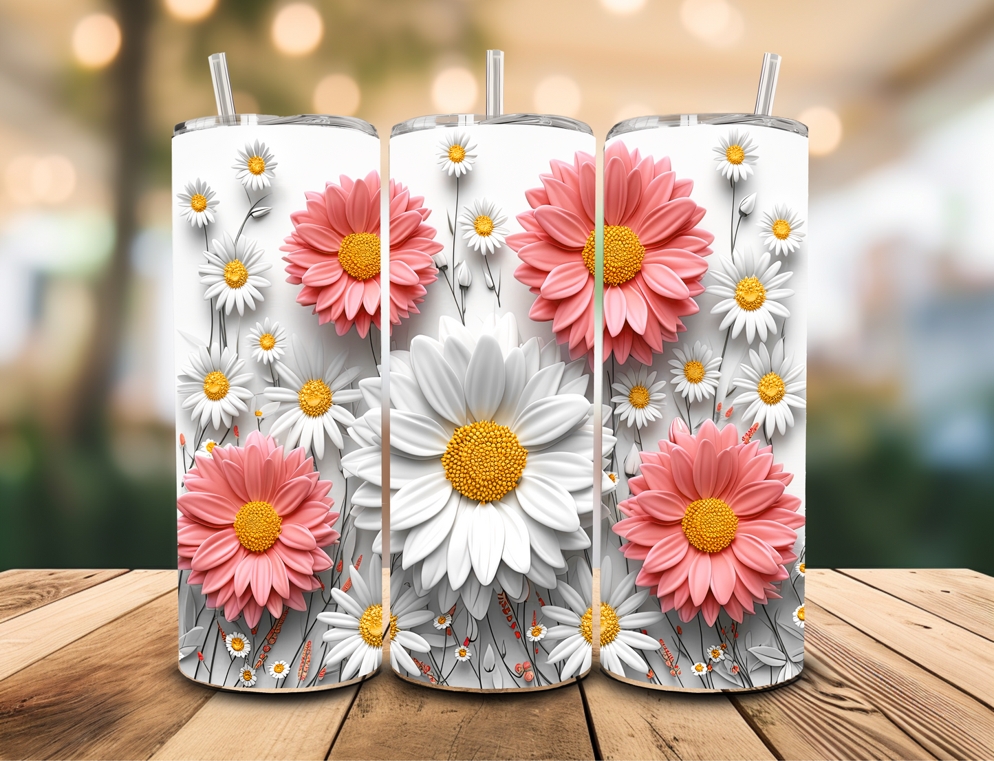 SUBLIMATION TRANSFER 3D Daisies (20oz)