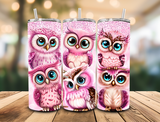 SUBLIMATION TRANSFER Pink owls (20oz)