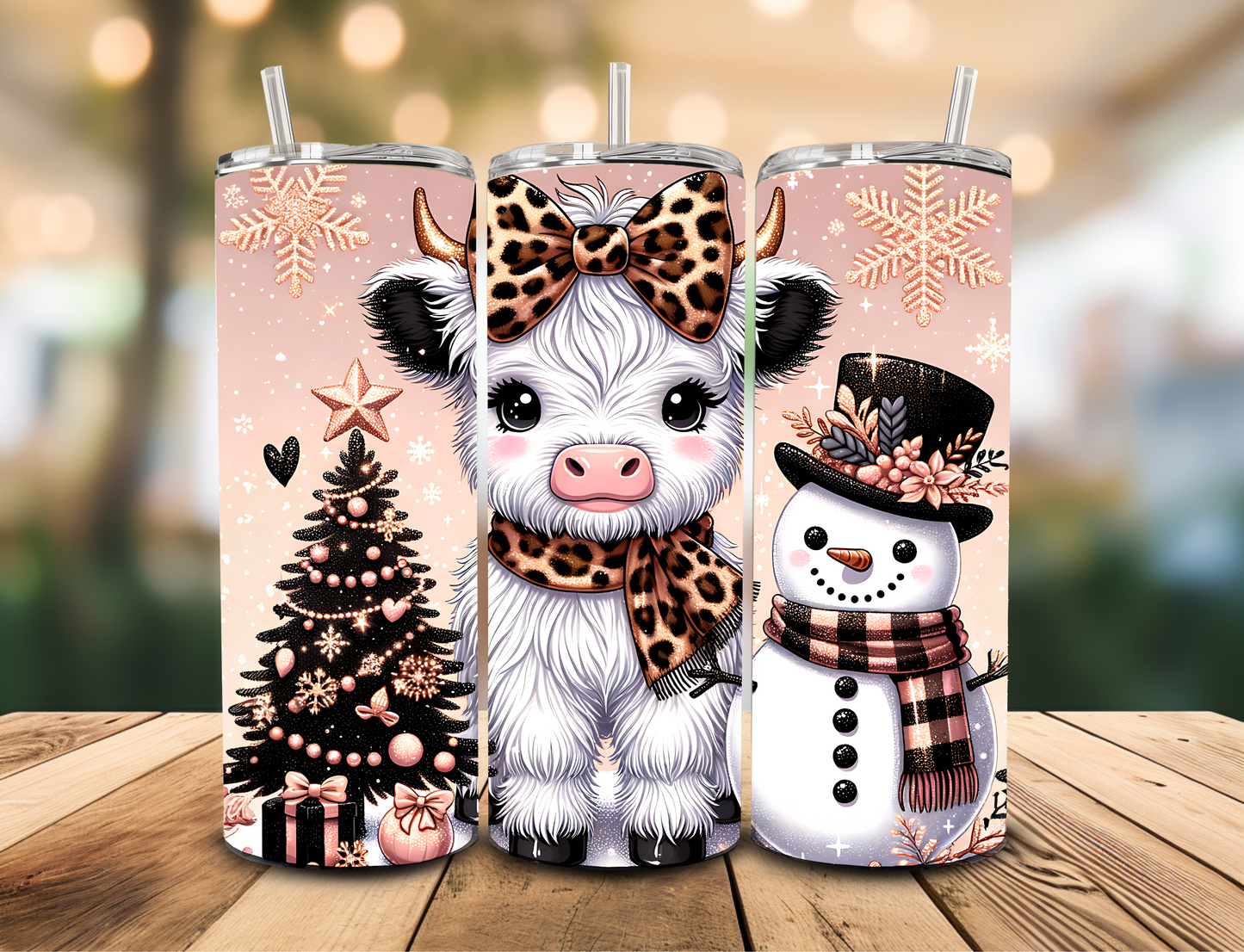 SUBLIMATION TRANSFER Cow xmas (20oz)