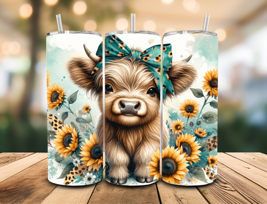 SUBLIMATION TRANSFER Sunflower cow (20oz)