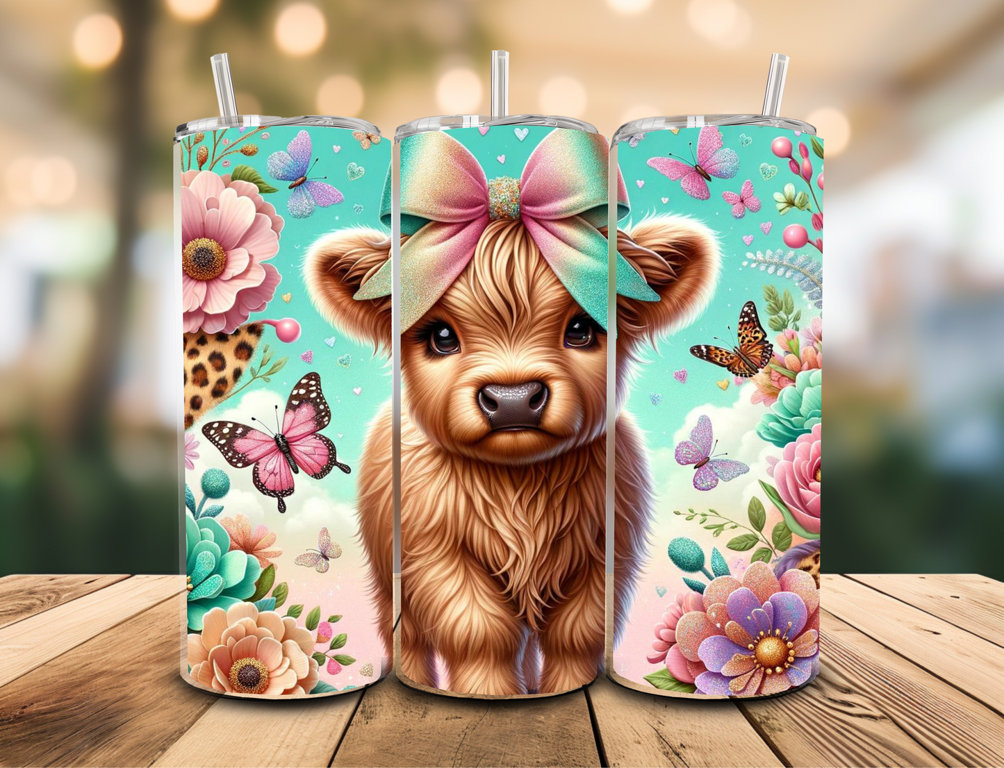 SUBLIMATION TRANSFER Cow & butterflies (20oz)