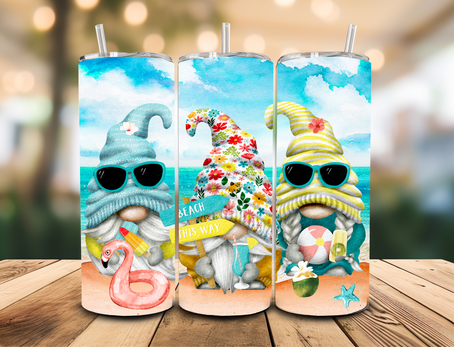 SUBLIMATION TRANSFER Beach gnomes (20oz)