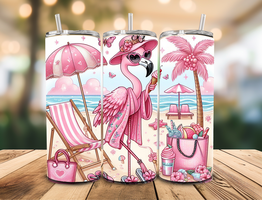 SUBLIMATION TRANSFER Beachy flamingo (20oz)