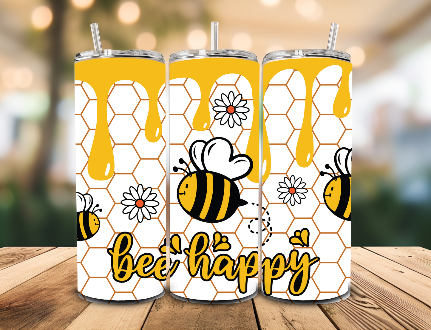 SUBLIMATION TRANSFER Bee happy (20oz)