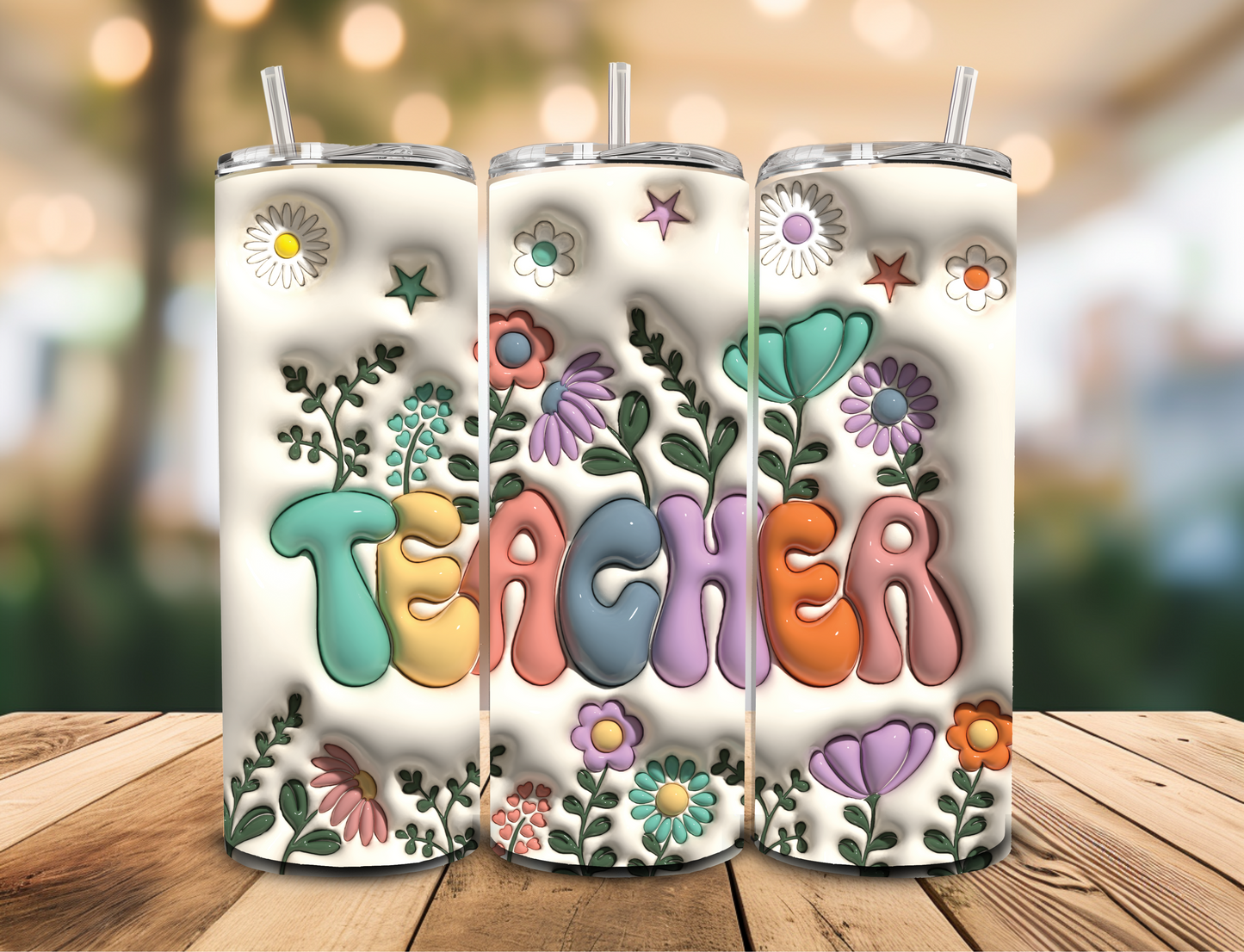 SUBLIMATION TRANSFER Floral teacher (20oz)