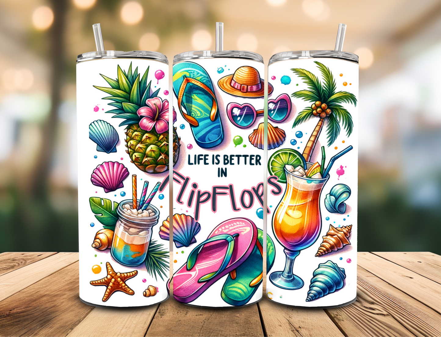 SUBLIMATION TRANSFER Life is better in flip flops (20oz)