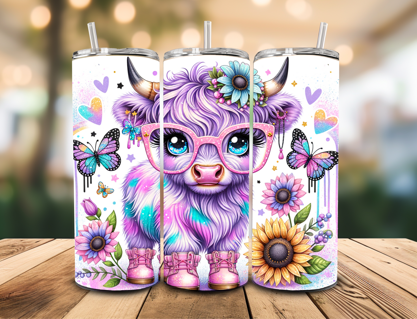 SUBLIMATION TRANSFER Colorful cow (20oz)