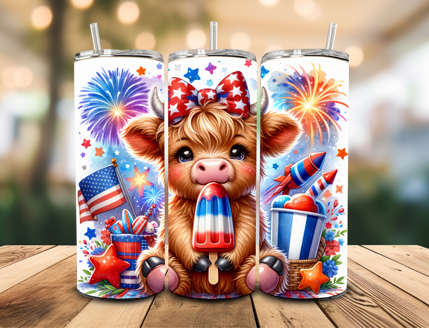 SUBLIMATION TRANSFER Patriotic cow (20oz)