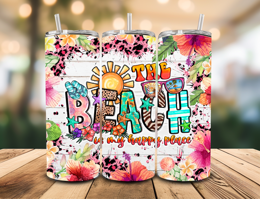 SUBLIMATION TRANSFER The beach is my happy place (20oz)