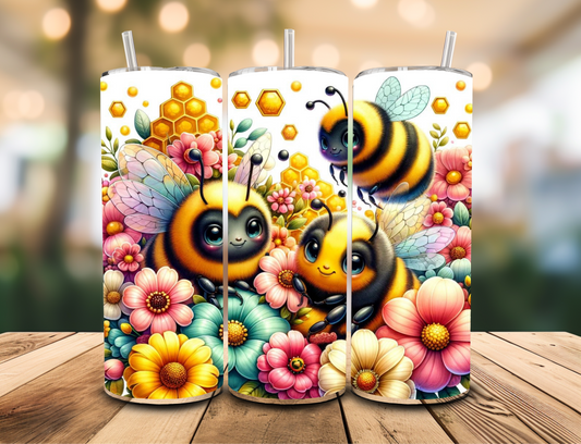 SUBLIMATION TRANSFER Floral bees (20oz)