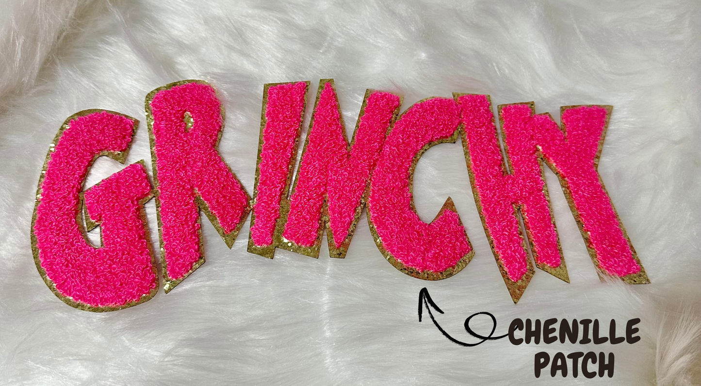 CHENILLE PATCH Hot pink