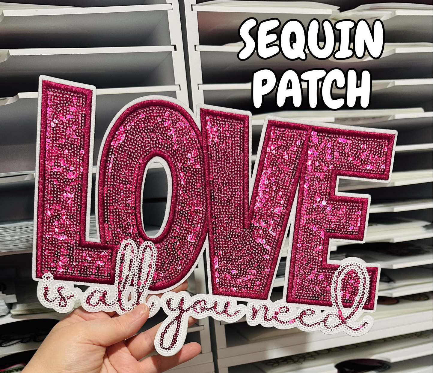 SEQUIN PATCH Love is all you need