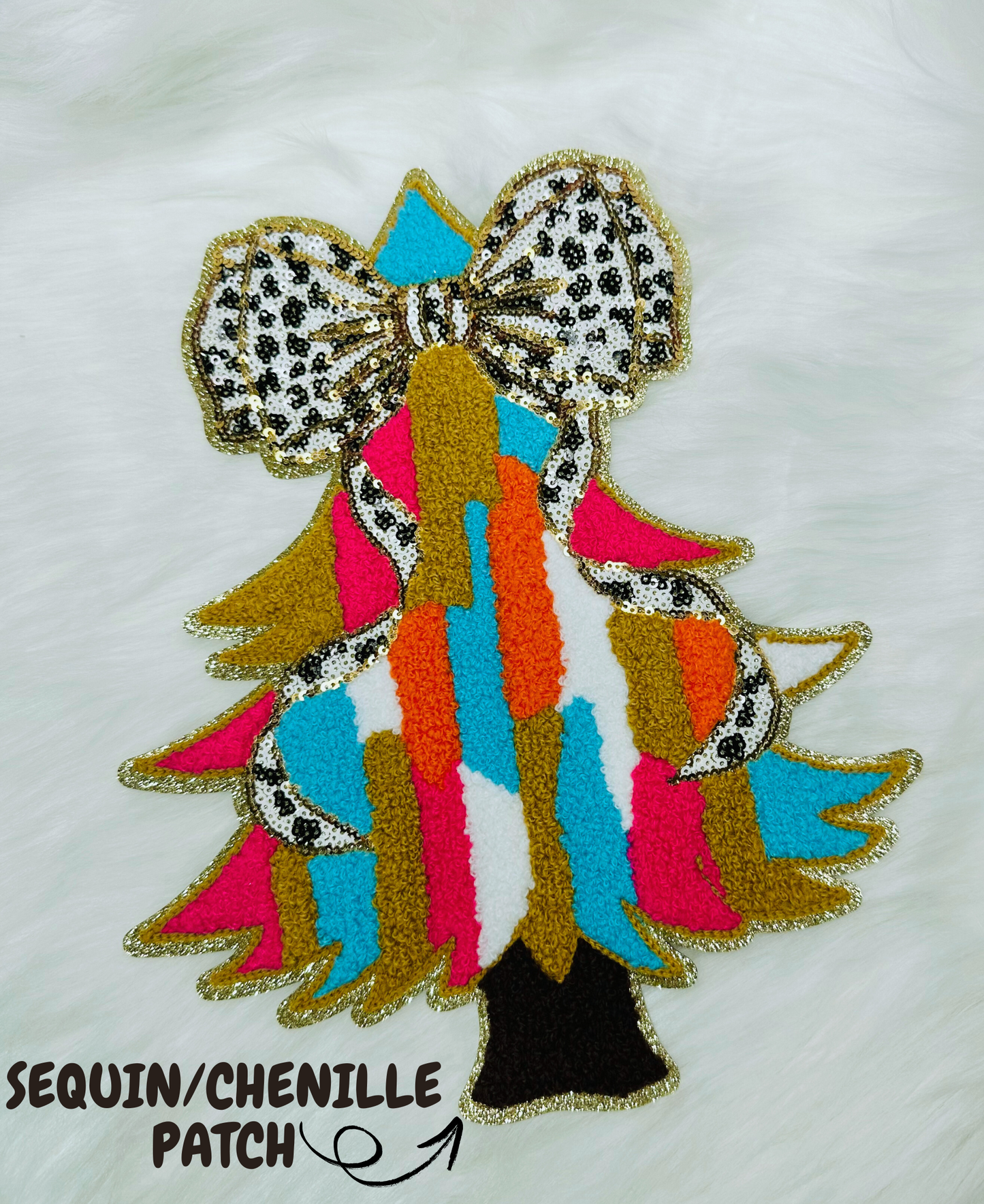 SEQUIN/CHENILLE PATCH Multicolored Xmas tree