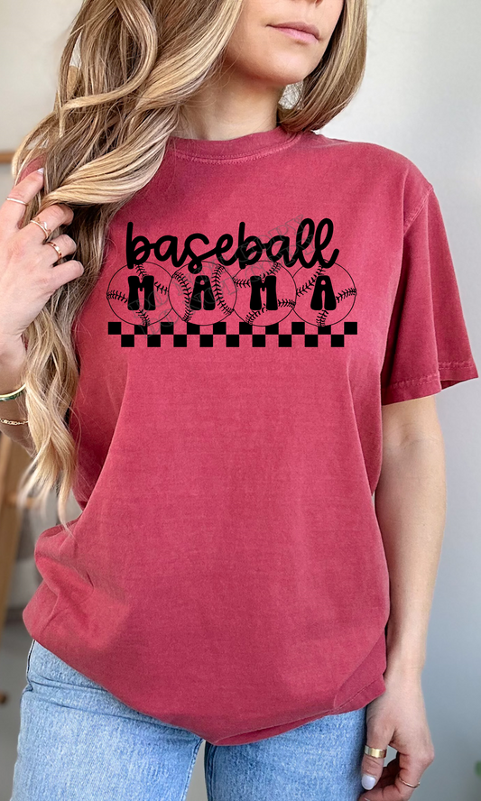 SCREEN PRINT TRANSFER Baseball mama (black ink)