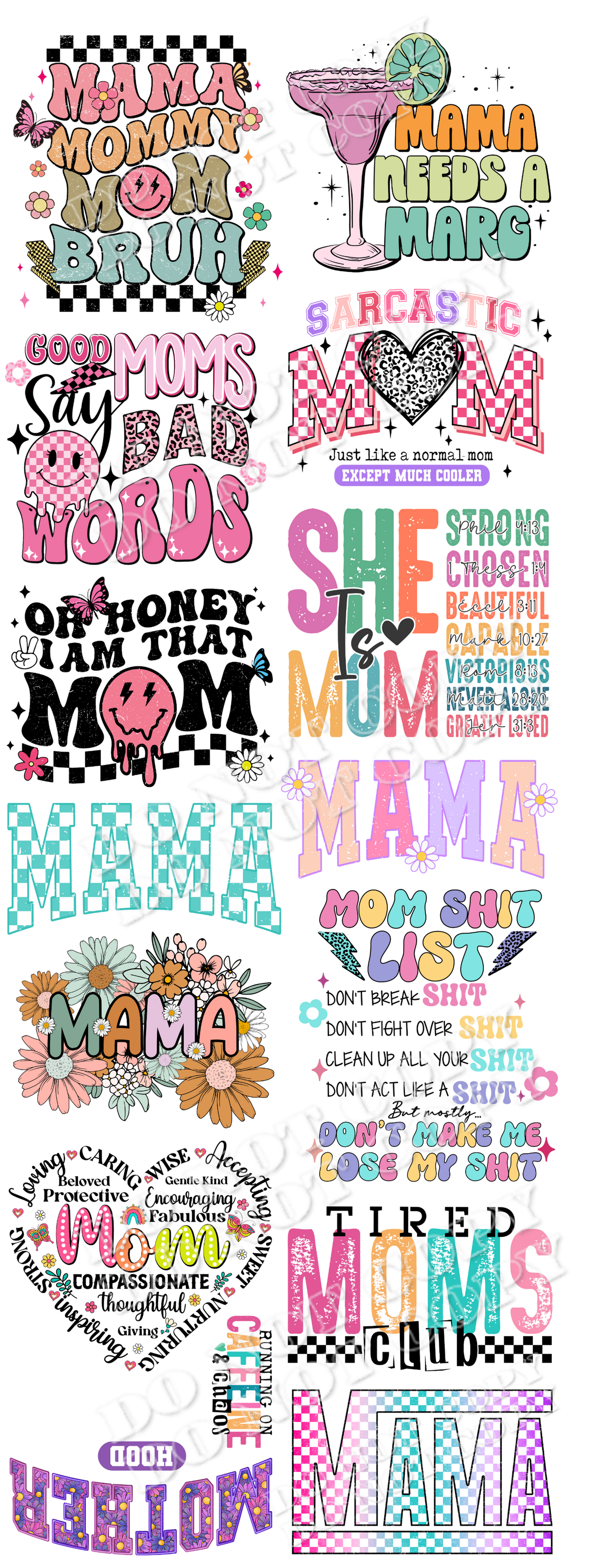 DTF GANG SHEET MAMA THEME (READY TO SHIP)