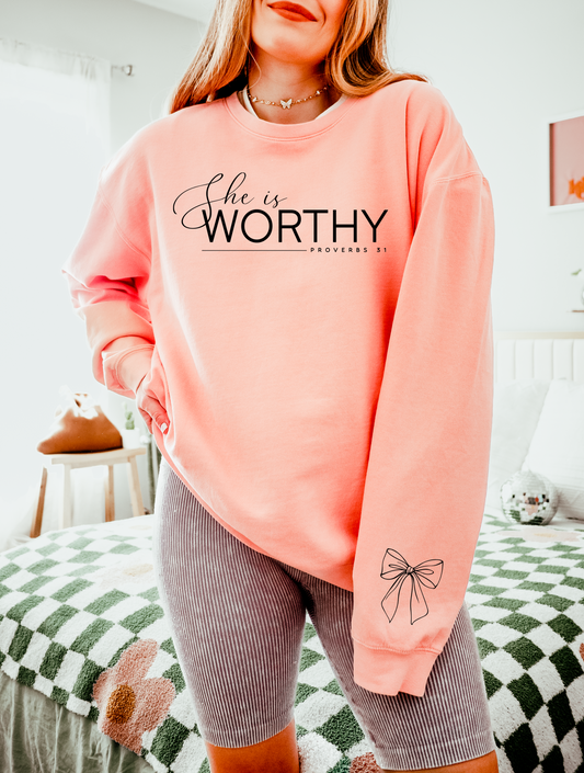 SINGLE COLOR She is worthy (sleeve combo)