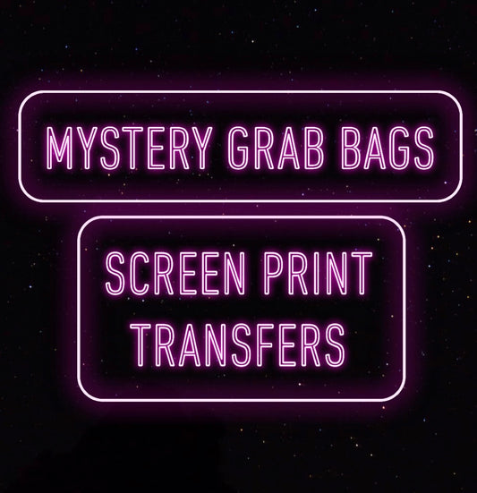 SCREEN PRINT TRANSFER MYSTERY GRAB BAGS (10 SINGLE COLOR SCREEN PRINT TRANSFERS)